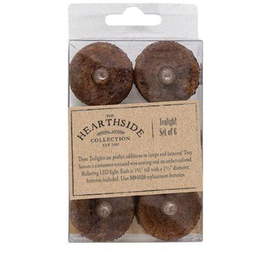 6 Pkg Burnt Mustard LED Tealights - The Fox Decor